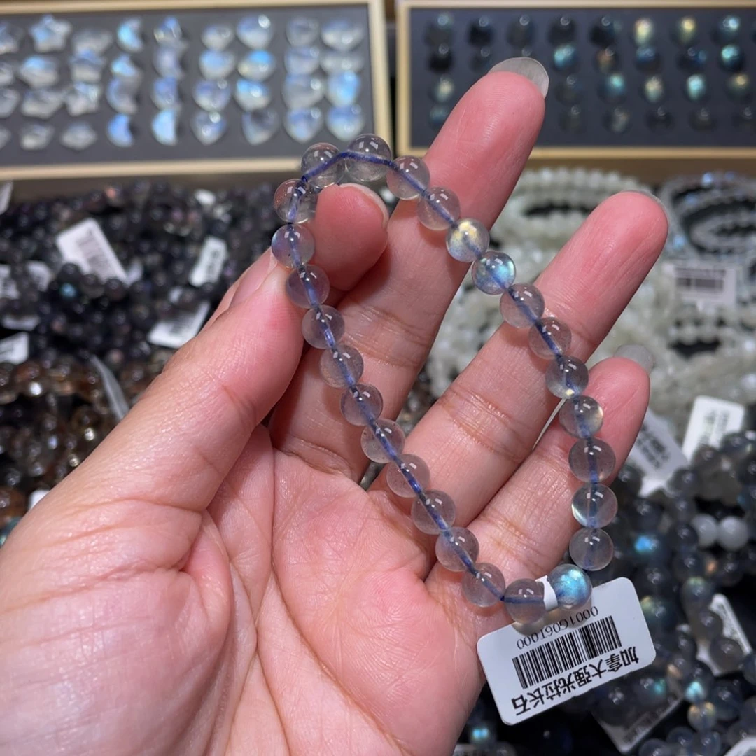 拉长石手链未镶嵌n***懿灰月光手链7m