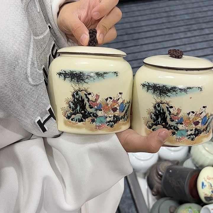 茶叶罐陶瓷家用储物罐瑕疵福利品介意勿拍