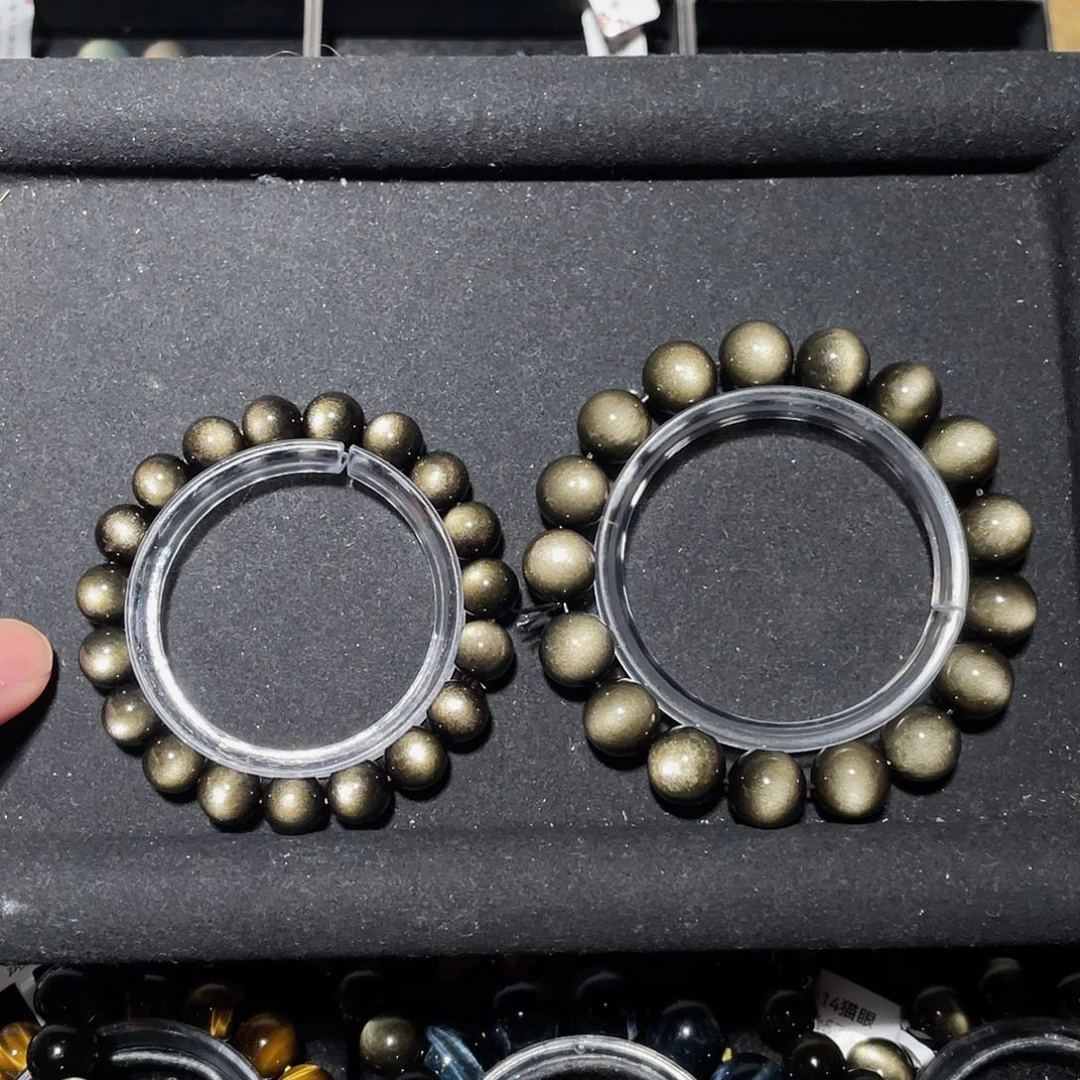 清***在黑曜岩未镶嵌手链