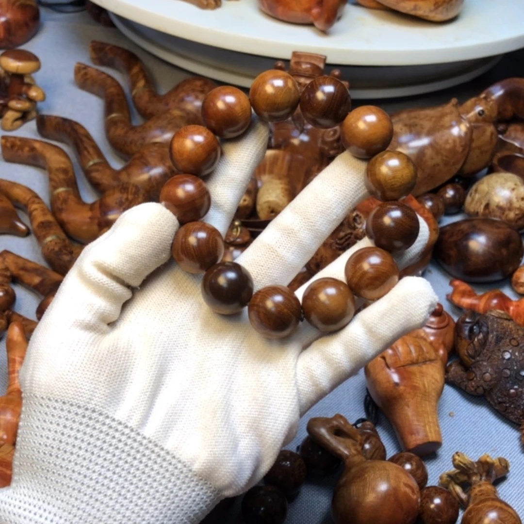 【闪购商品】木麻梨疙瘩火琉璃手把件