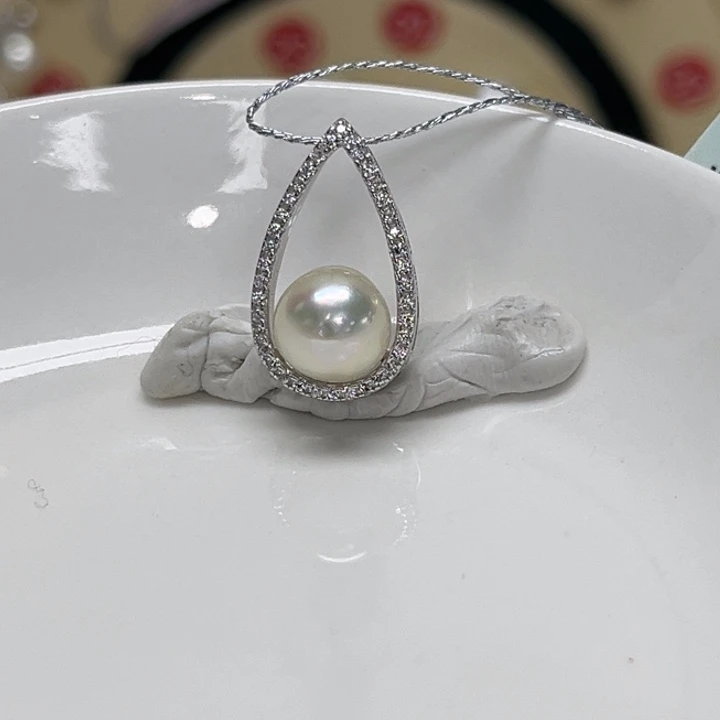 银S925镶嵌海水珍珠颈饰AK 7-8mm 51号