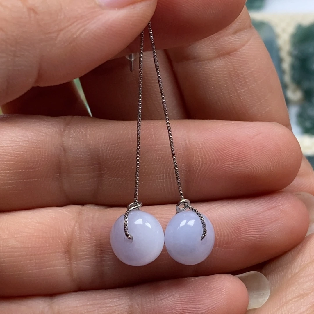 翡翠银S925镶嵌耳饰耳饰S925银