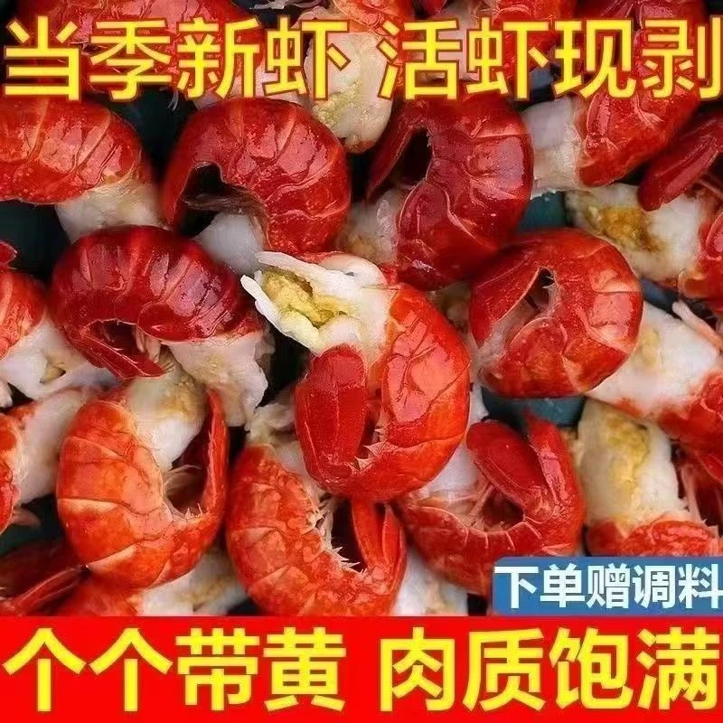 新鲜速冻头茬单冻龙虾尾（5斤5包顺丰包邮送料包）