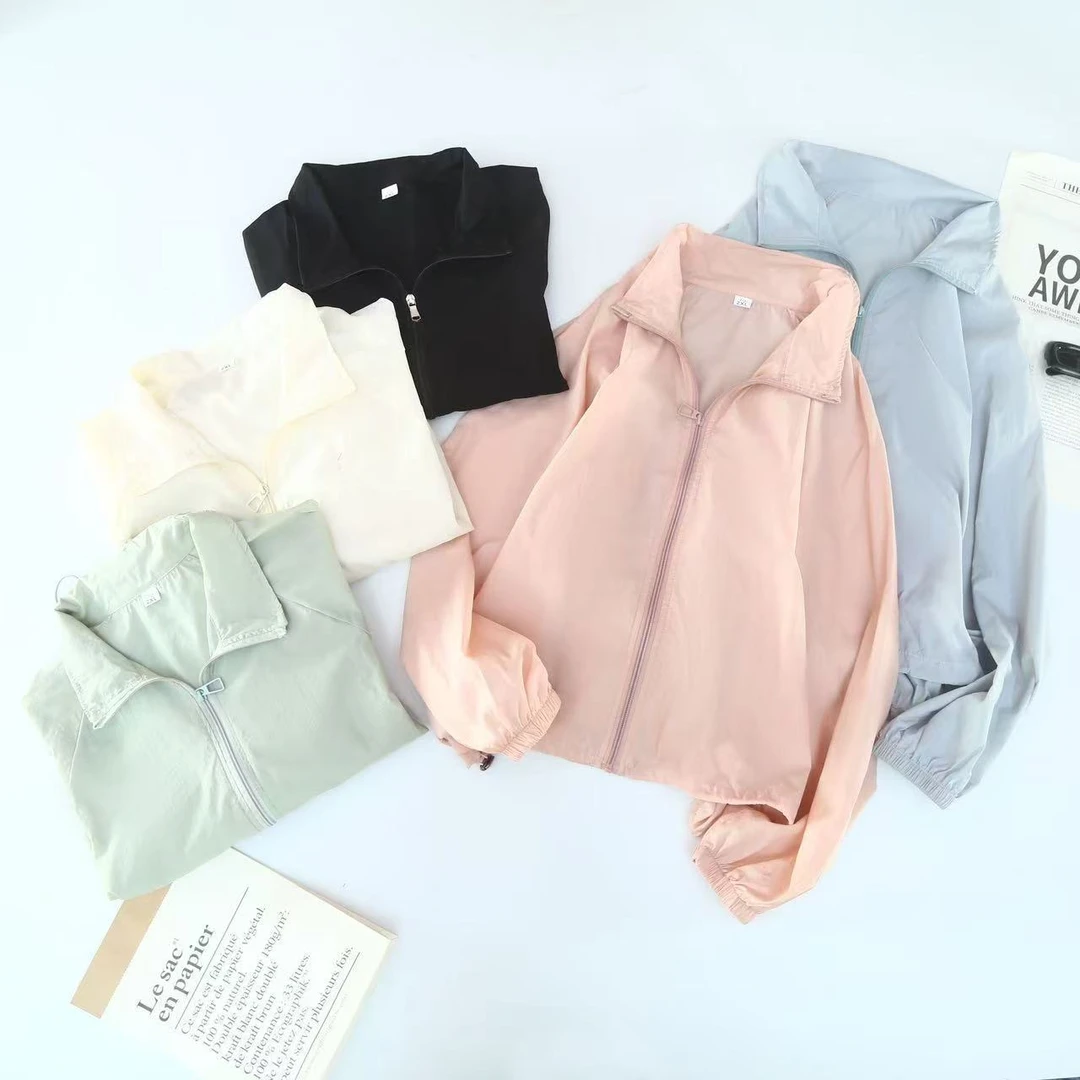 2025女士夏季6防晒衣短款薄款外套拉链透气宽松防晒服