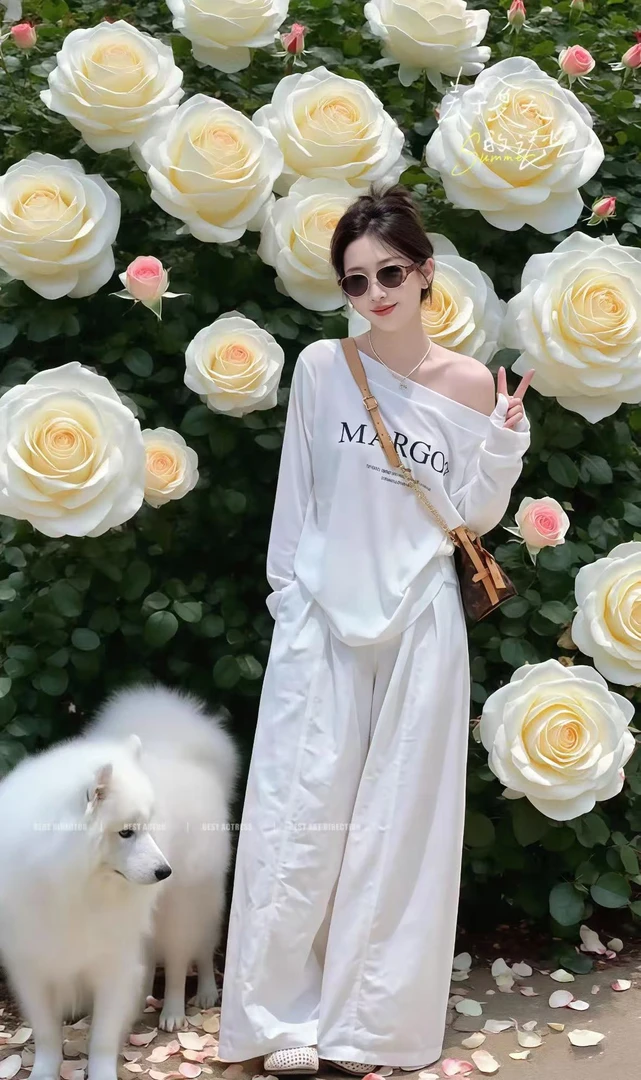 夏季新款通勤字母印花可一字领可斜领宽松上衣DLY-8203