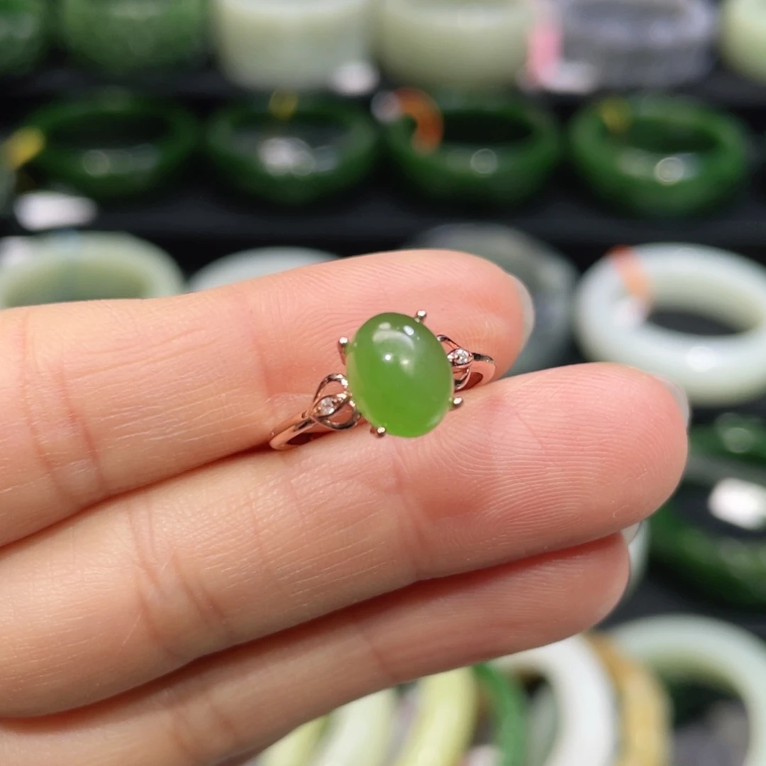 银S925镶嵌戒指和田玉