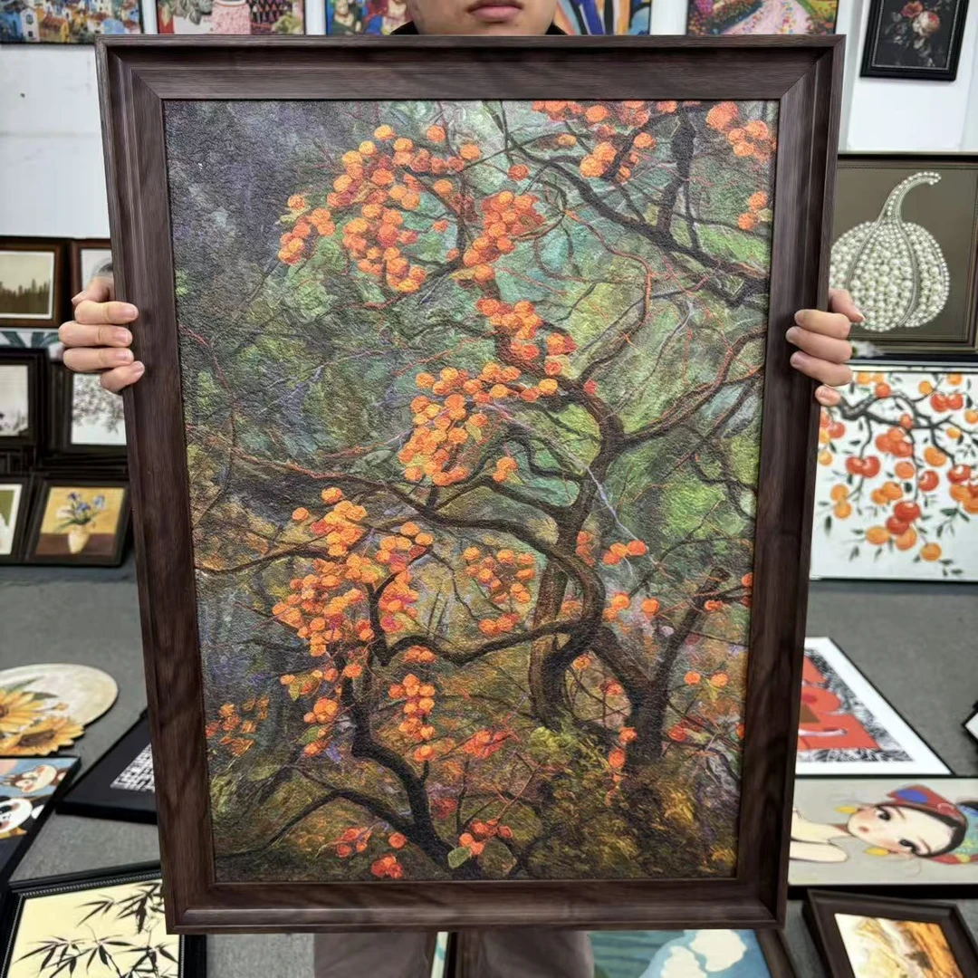 柿柿如意装饰画客厅电视柜台面摆画入户玄关柜挂画6080