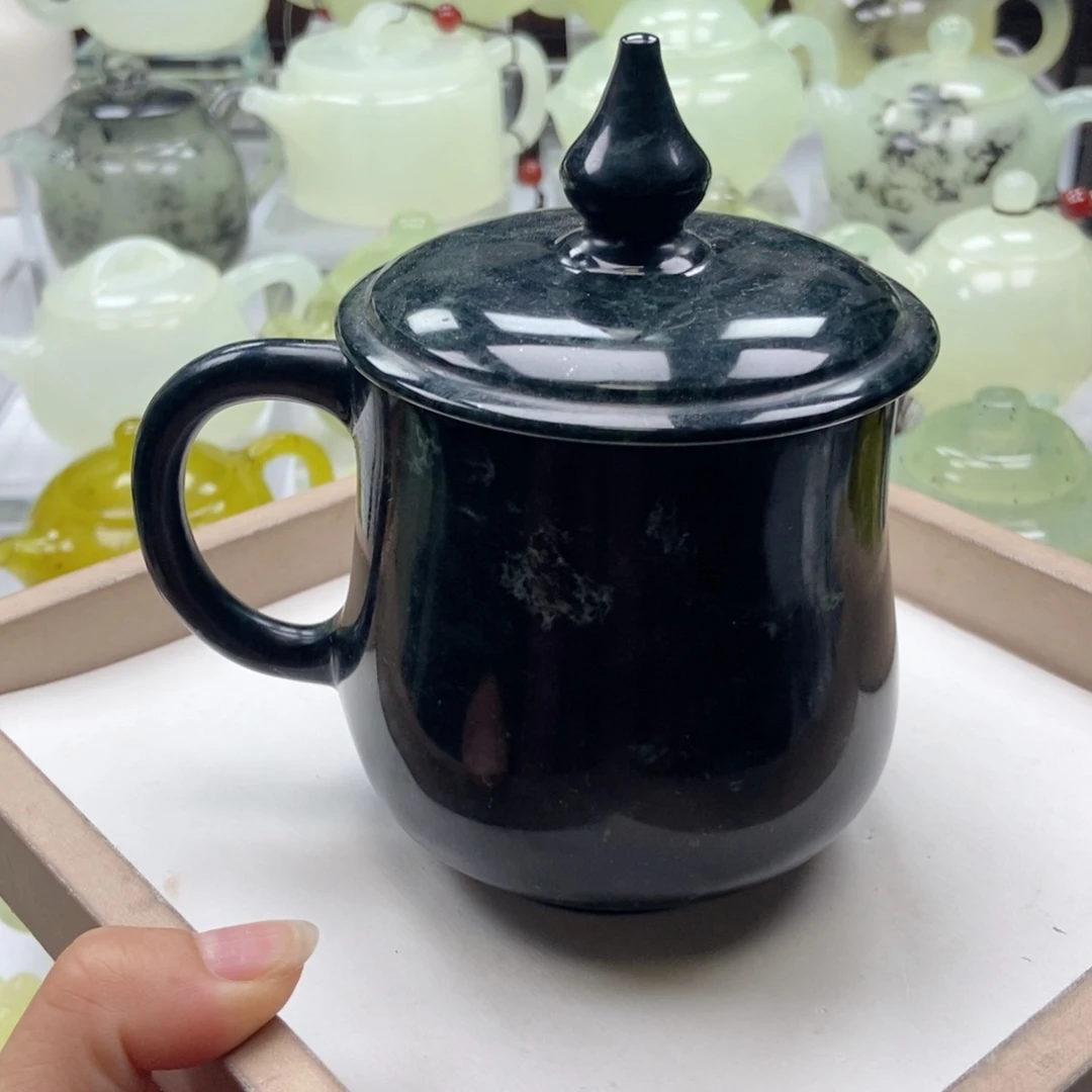 蛇纹石玉未镶嵌水杯