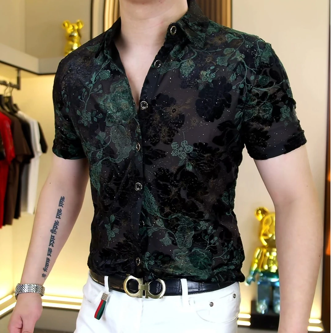 【阿东男装】2586男士夏季时尚潮流透气高品质衬衫短袖