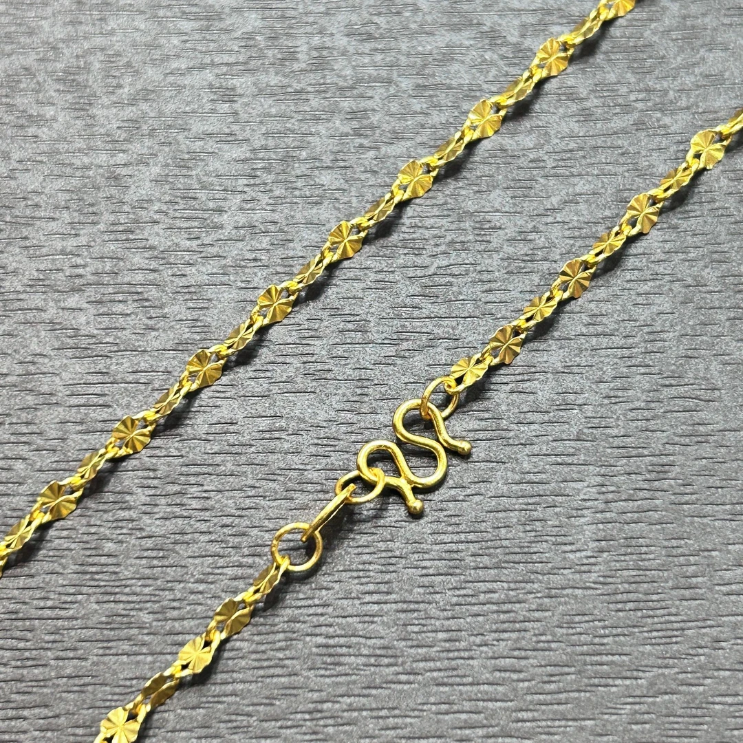 链子足银 【店长专享】足银车花嘴唇项链YXL138