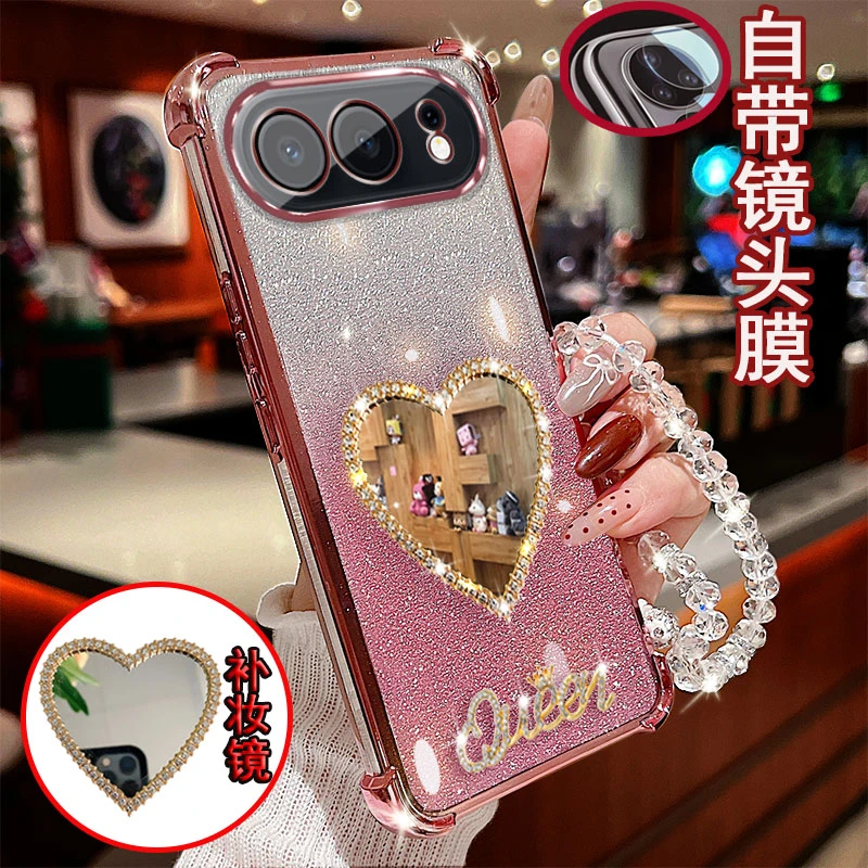 适用荣耀500手机壳MEY-AN00镜头全包软边高透防摔套爱心镜子女款