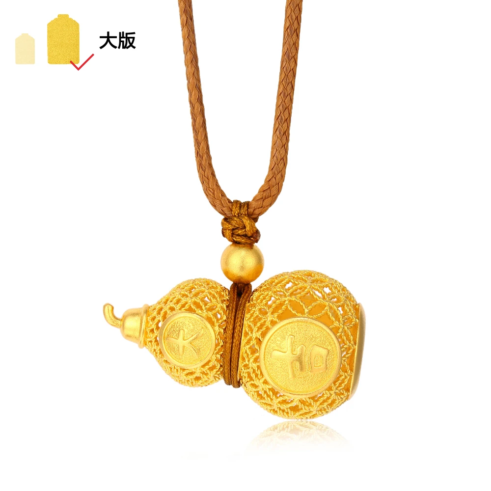 【传承】六桂福宫廷系列大吉葫芦古法金经典精致吊坠GH0600314