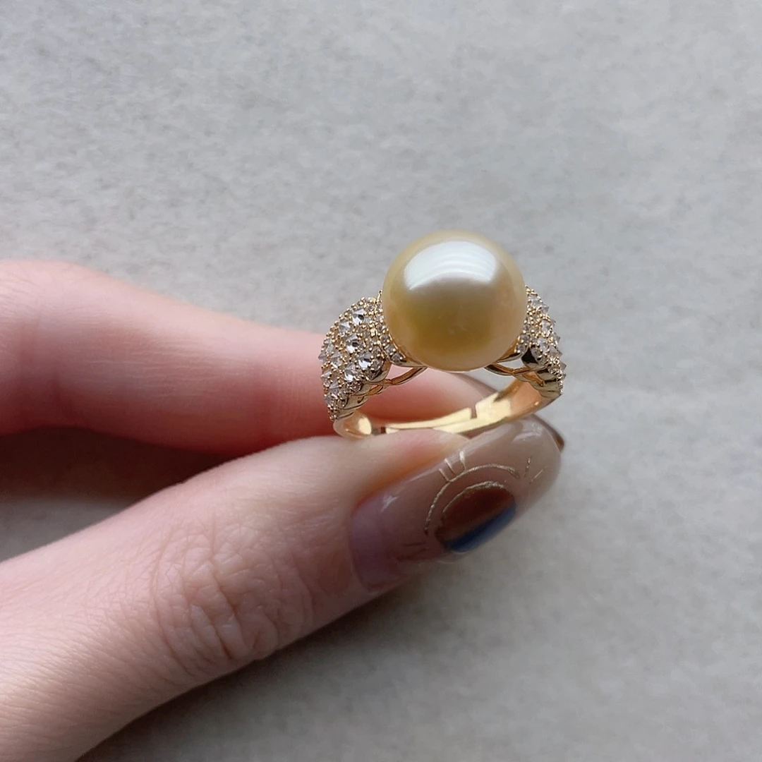 银S925镶嵌海水珍珠戒指124