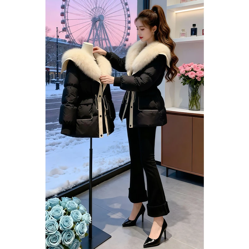 霖优【雪夜暖炉】欧货冬季新款小香风保暖加厚小众设计感棉服外套女