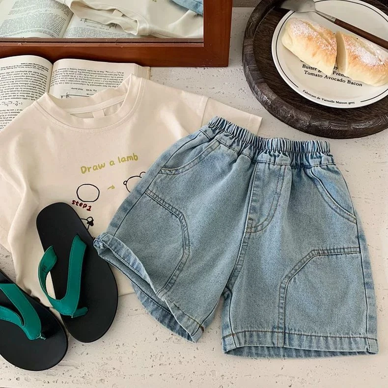 布呐呐儿2025童男女宝宝牛仔短裤夏季新品洋气百搭五分裤洋气潮酷