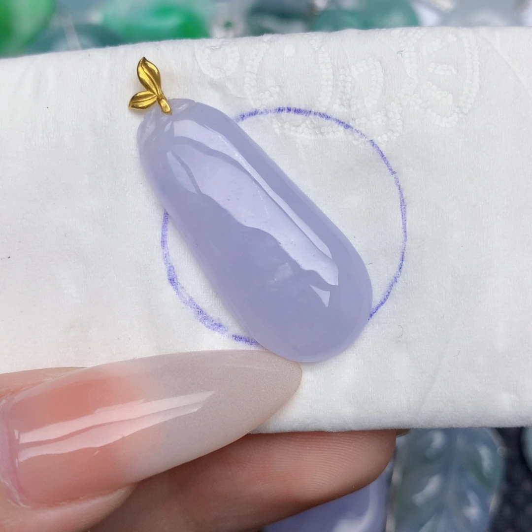 翡翠18K金镶嵌颈饰天然缅甸翡翠a货百元以上9元证书费自理