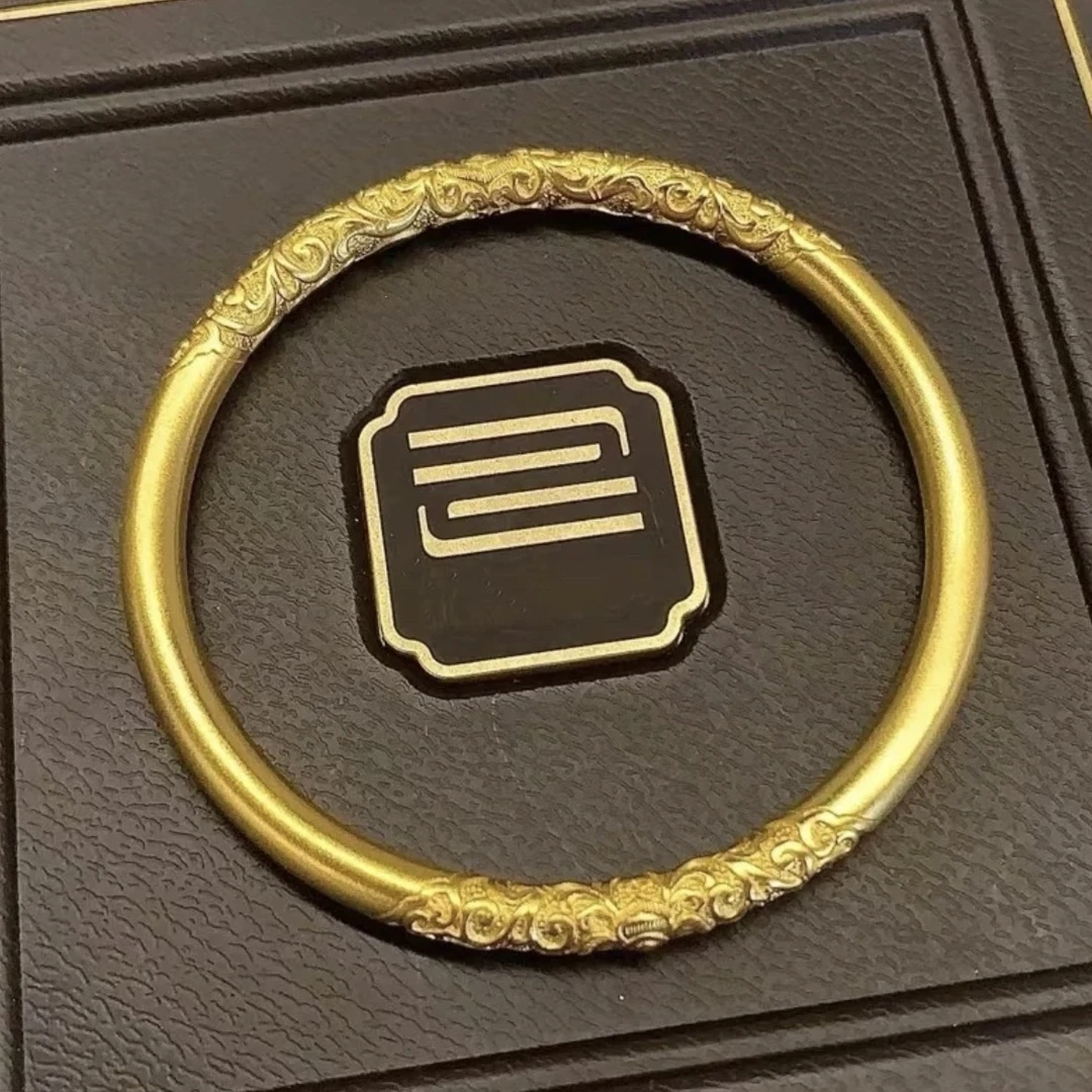 古法紫荆花卷草纹手镯 复古精美镯子H-22