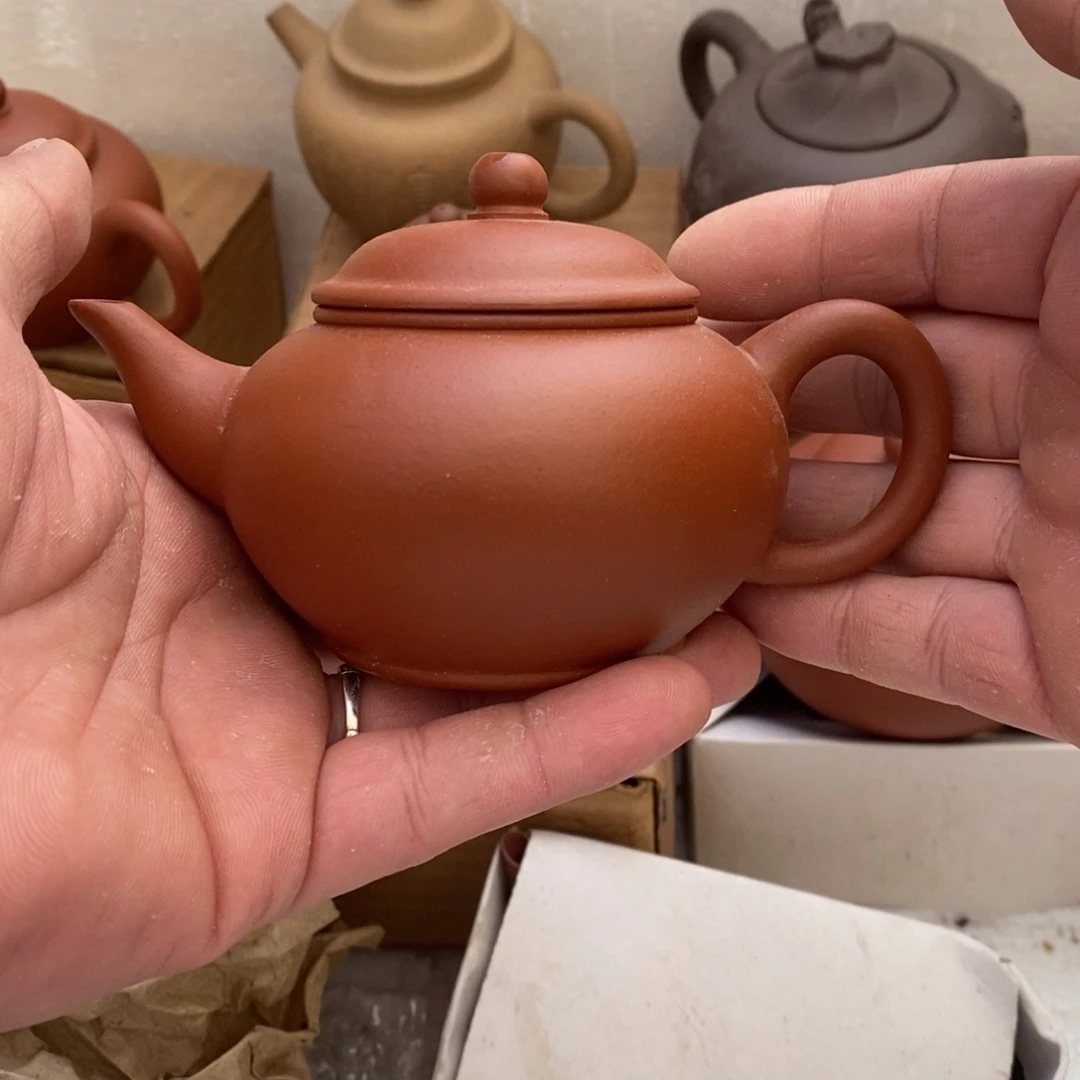 紫砂茶壶老朱泥鸽嘴水平150cc左右
