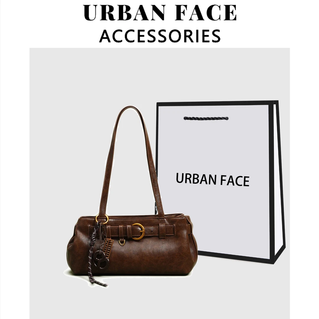 URBAN FACE高级质感复古大容量腋下包包女2025新款秋冬上班单肩包