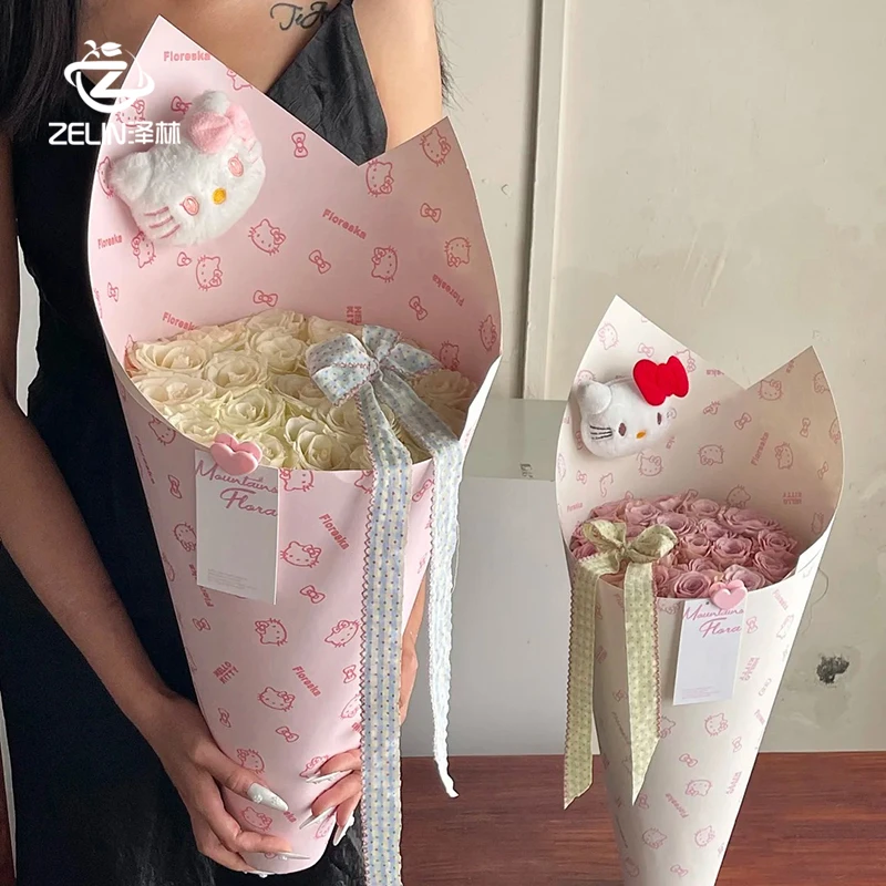 爆款HelloKitty一体式冰淇淋甜筒定型片覆有防水膜加厚白卡纸