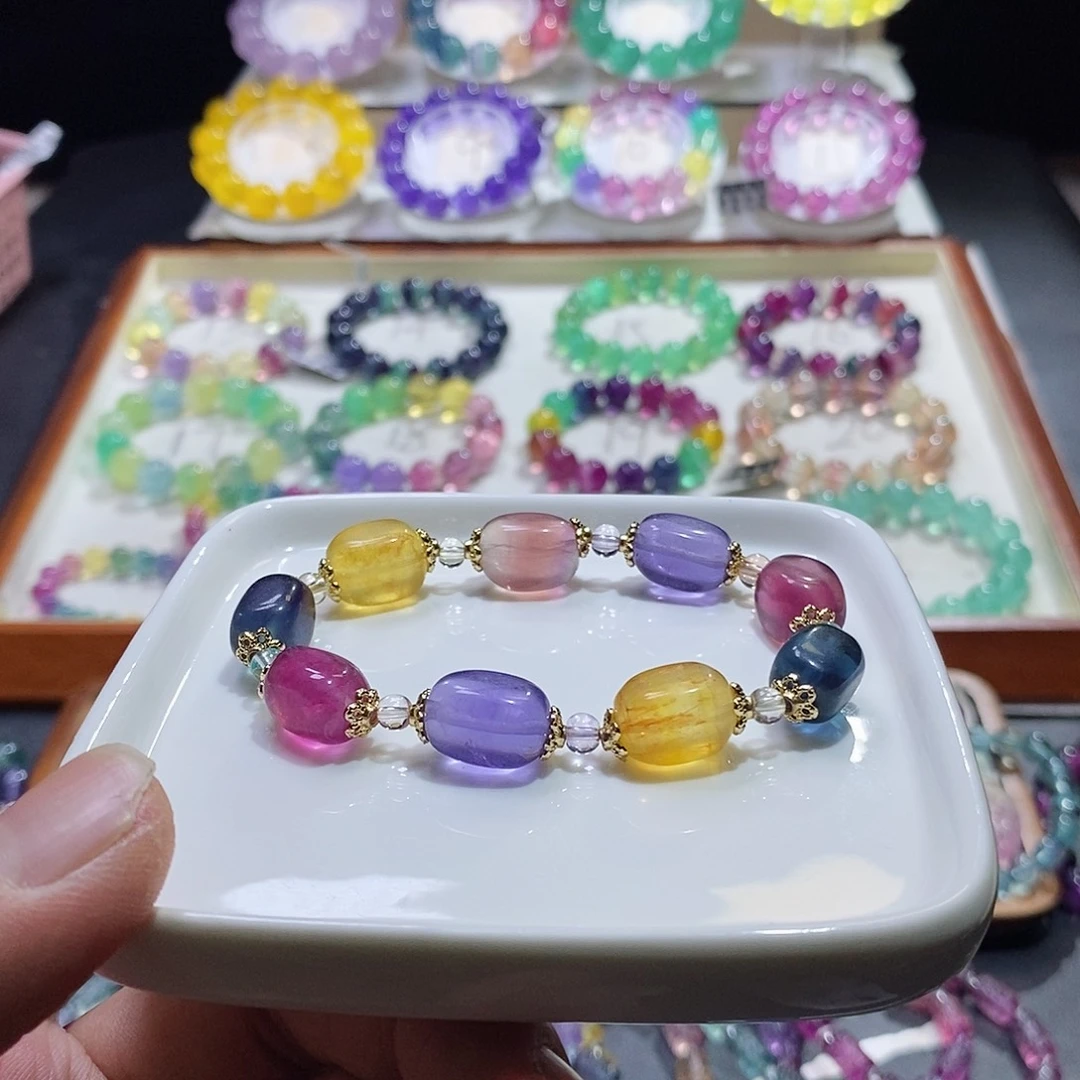 水晶未镶嵌手链彩虹糖豆10