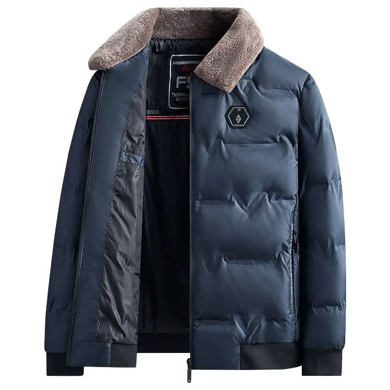 波司登智慧岛联名断码2025冬季中青年男士翻领棉衣冬装外套加厚保