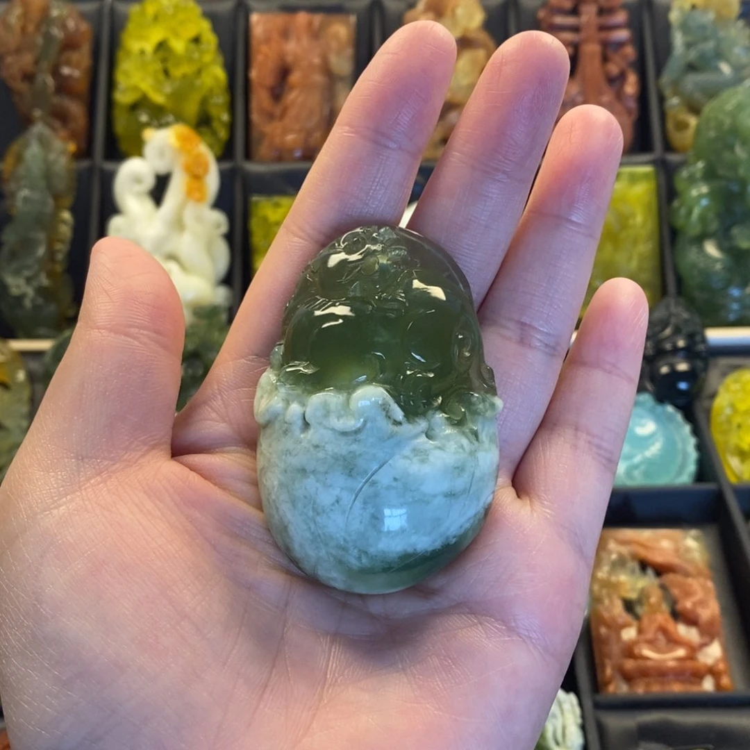 蛇纹石玉合金颈饰