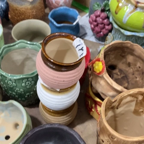 陶瓷磨砂小盆三个131313133