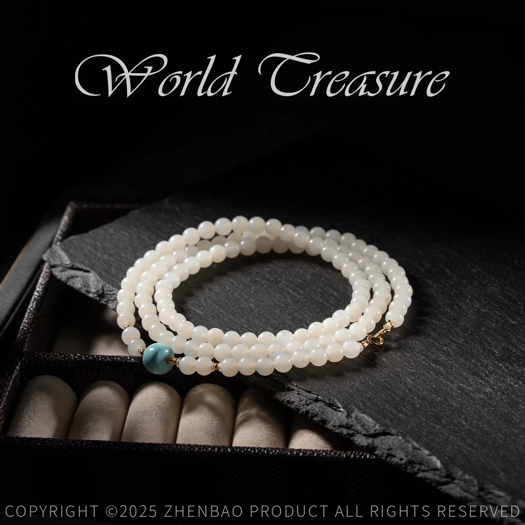 【世间臻宝】绿松石DIY米达万能项链/JS548/多样性发/60cm/5mm+/5