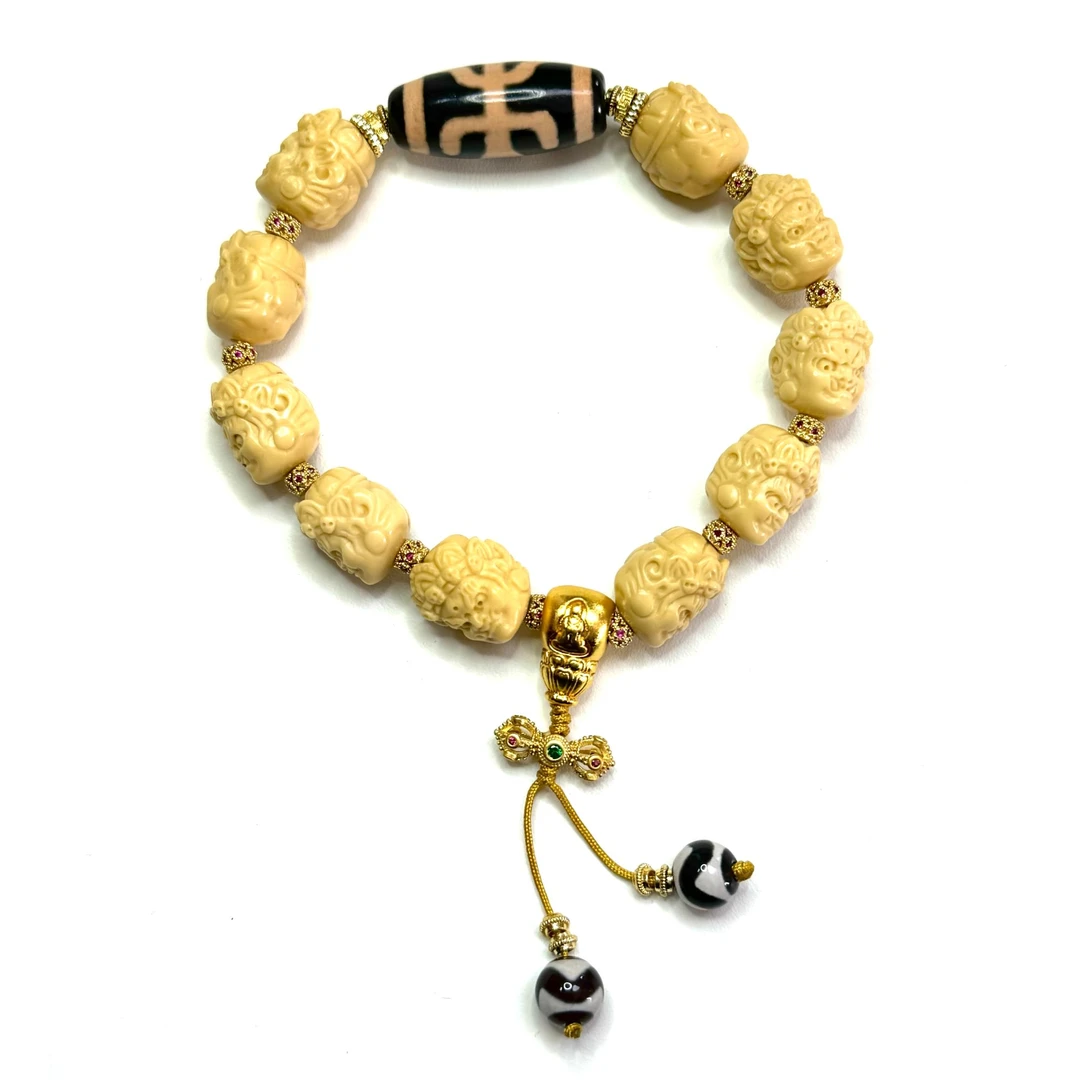 非金属皮质手链 龙玉黑爷天团手链/条TZ-2951