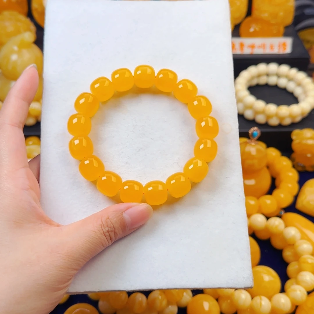 蜜蜡未镶嵌颈饰橘色纯色同料14