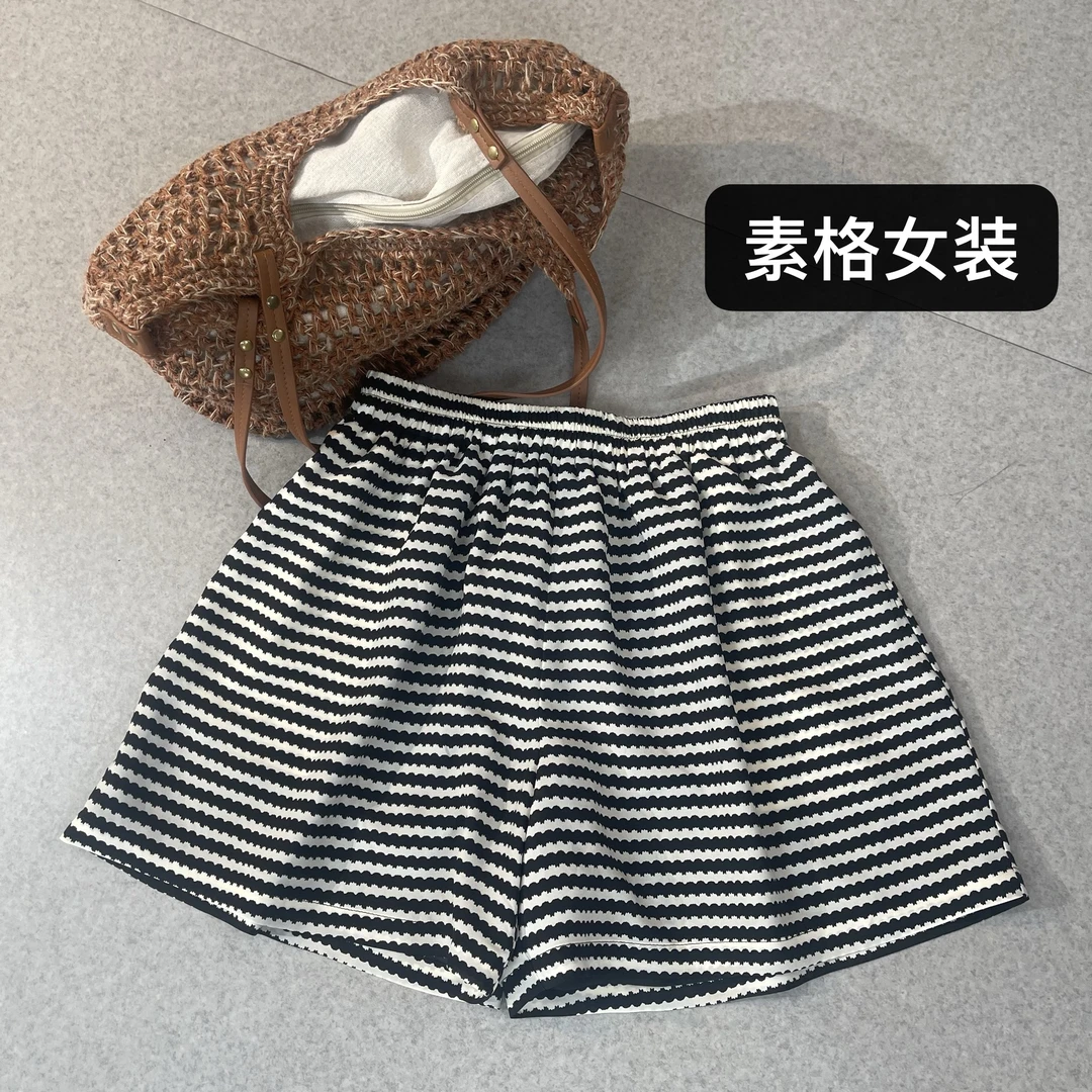 素格【0170】夏季时尚百搭条纹短裤