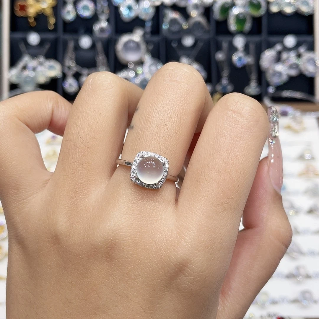 我***儿岫玉银S925镶嵌戒指