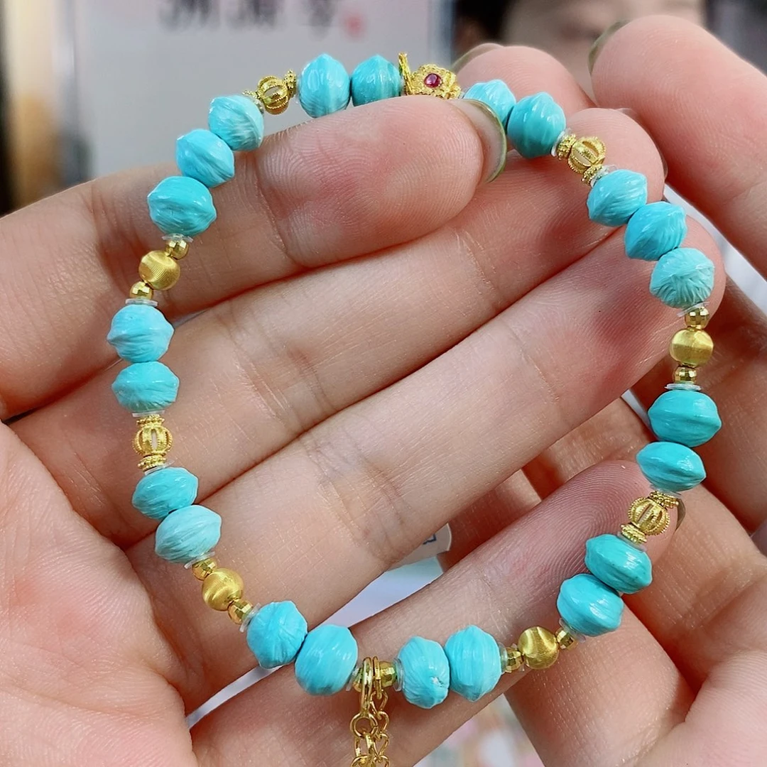 18K金镶嵌绿松石珠宝奇石