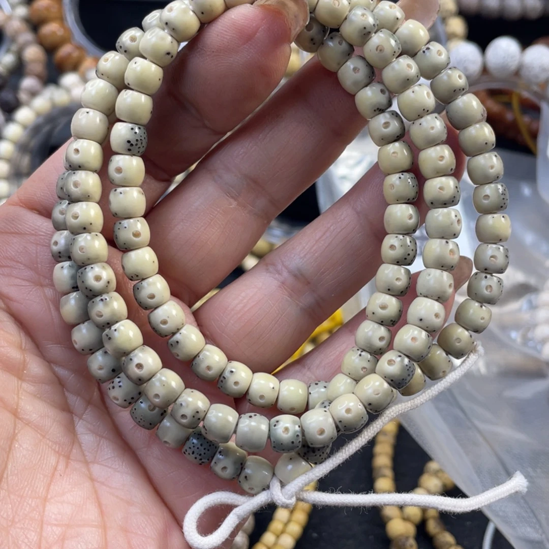 特***君星月菩提吊坠石玉料冰糖骨瓷白大留白带月尺寸7