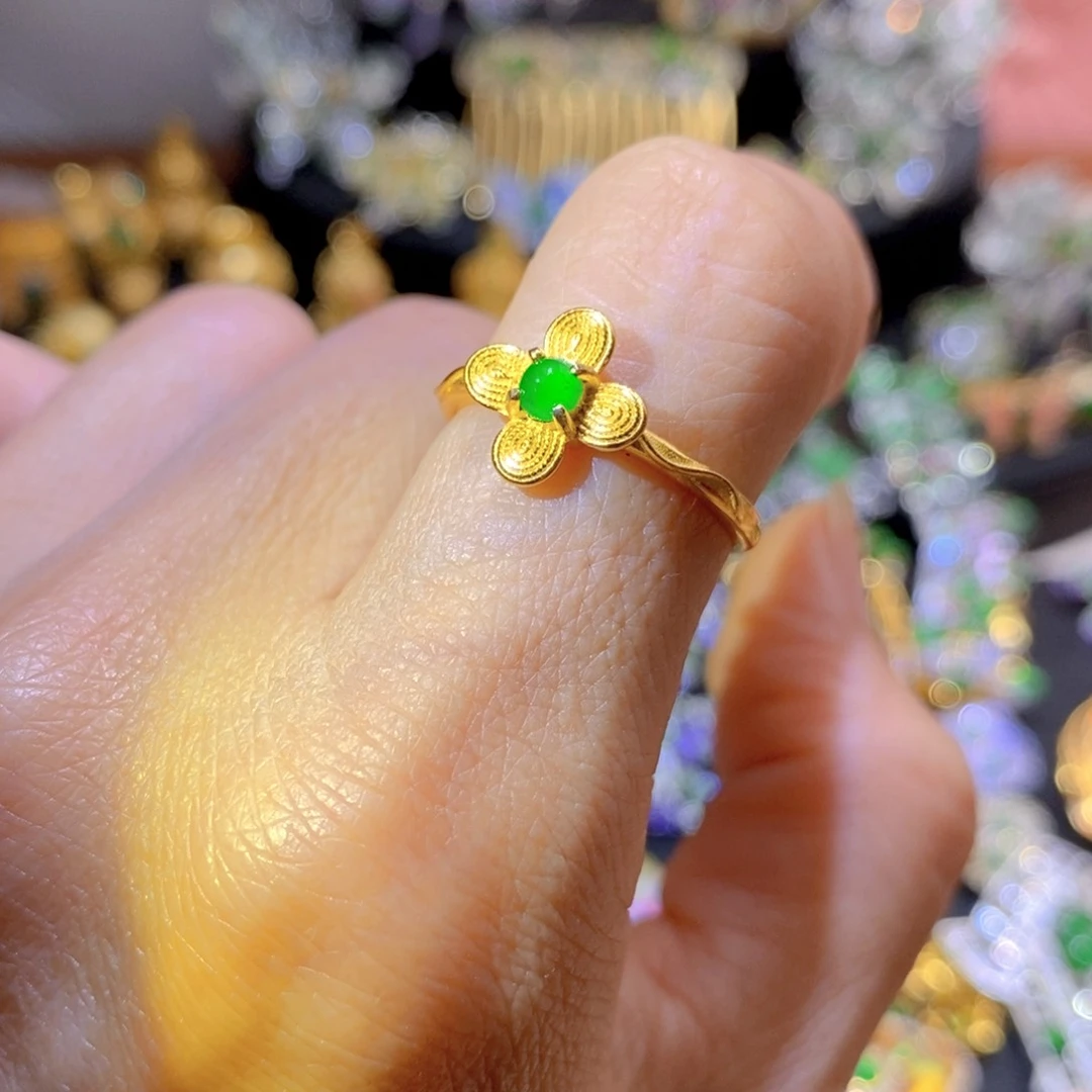 吊坠(不含链)银S925镶嵌翡翠