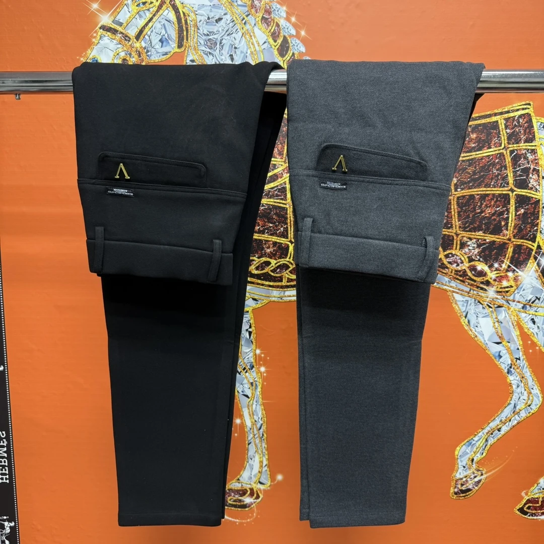 1090款秋冬新款毛呢直筒休闲裤轻奢百搭宽松修身高档纯色毛呢裤