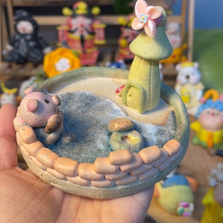 瓷片景德镇陶瓷手作随机送熊