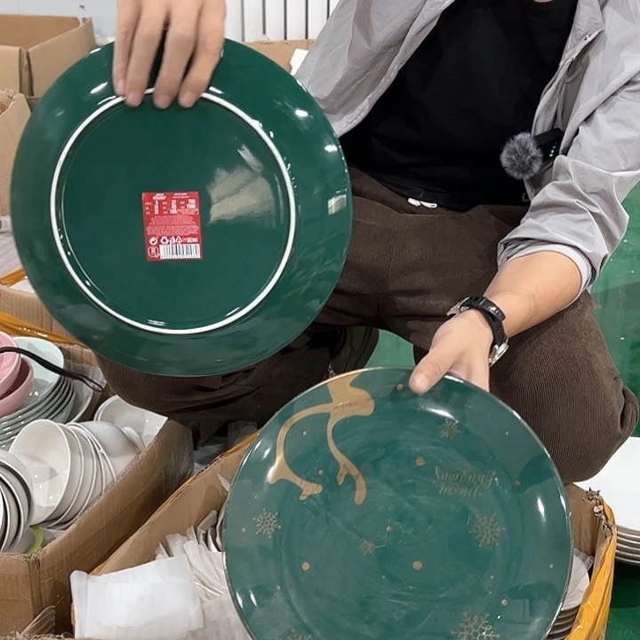 绿色小鹿大盘子2只哈哈