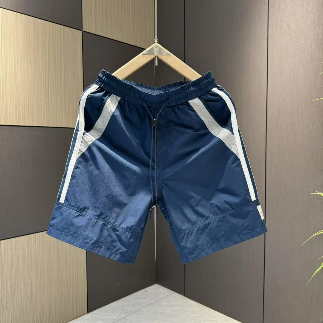 夏季男士休闲简约拼色帅气时尚抽绳短裤7889