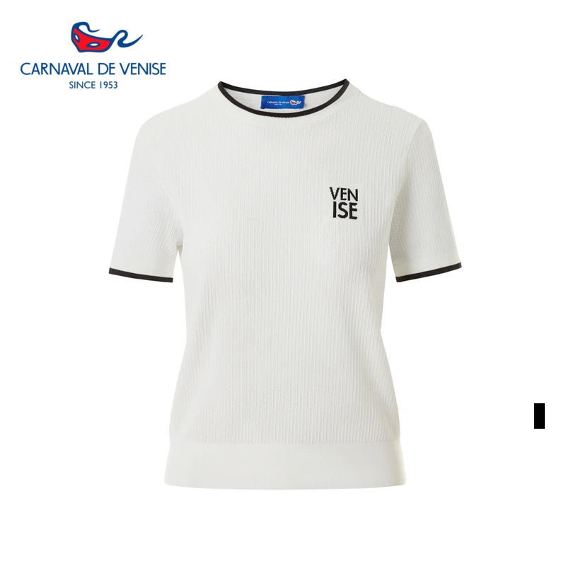 威尼斯夏款休闲短袖T恤清新弹力女款V8820111