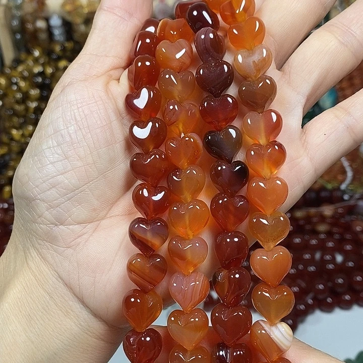 玛瑙/玉髓未镶嵌珠宝半成品玛瑙屁桃卡12mm15颗