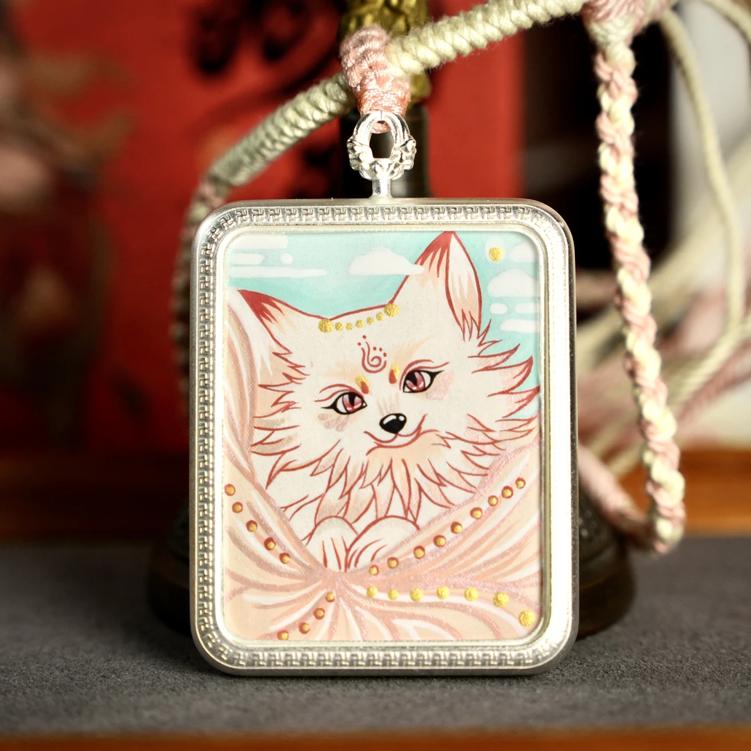 【九尾翠花￥姻缘大贵人】纯手绘方形唐卡