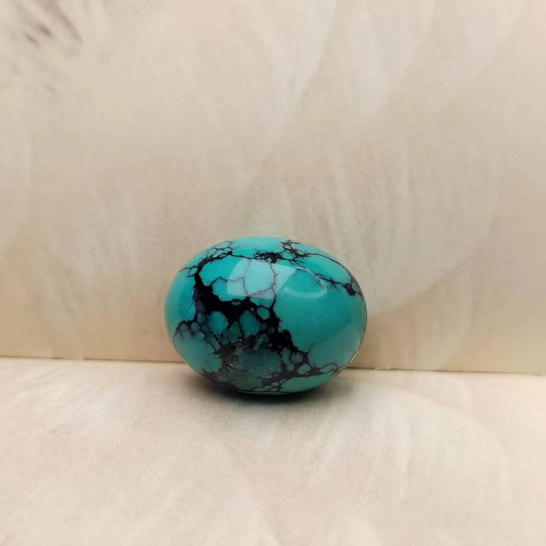 高瓷蓝绿松石枣珠