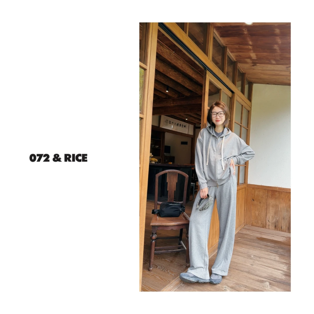 072 & RICE【史提芬卫衣】棉 秋季休闲连帽卫衣开衫 Z-32NB437
