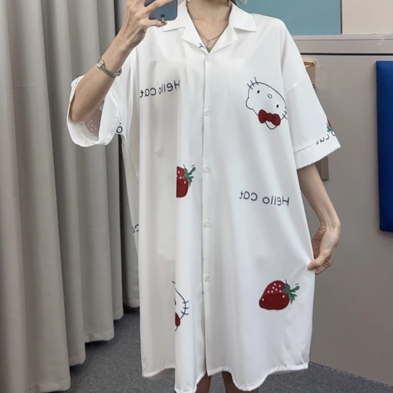 【编码036】睡裙女款夏凉感冰爽丝开衫衬衫睡衣家居服