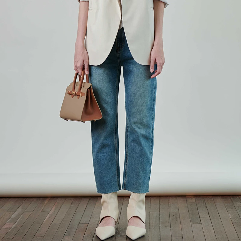 38659【碧K系列】高腰显瘦通勤牛仔裤LA4208