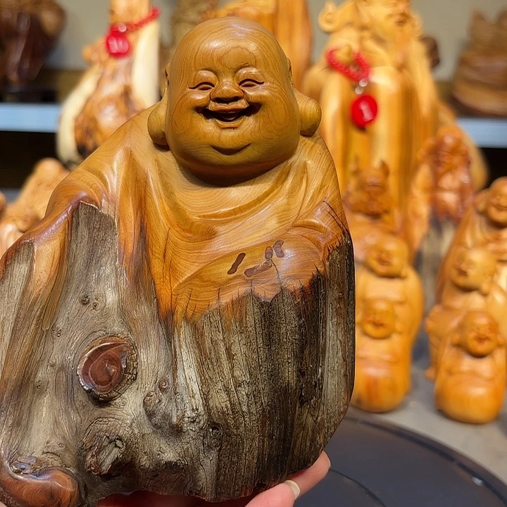 柏木太行崖柏弥勒佛