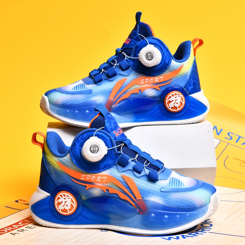 儿童篮球鞋2025春季新款中大童运动鞋网面透气学生休闲跑步鞋男童