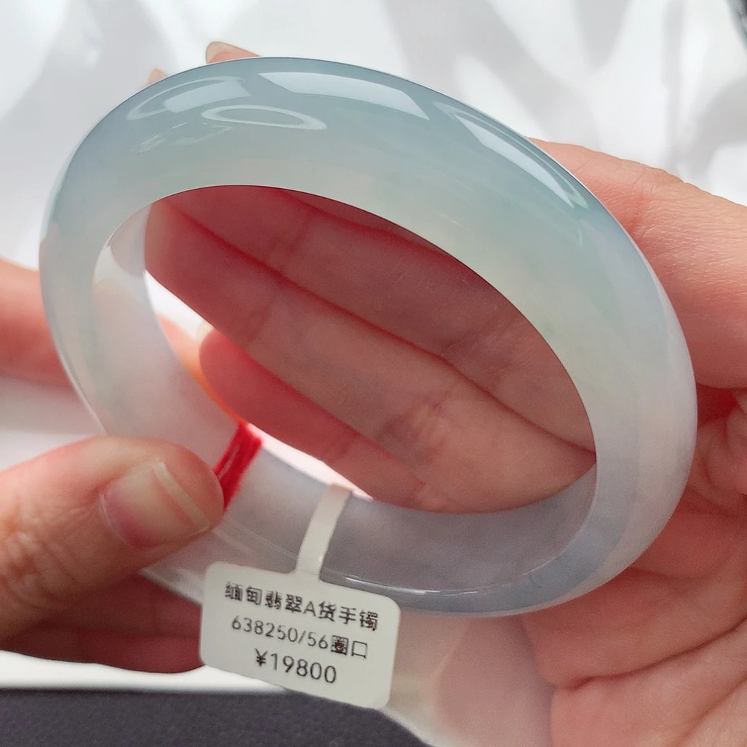 翡翠未镶嵌手镯56 57圈口 冰胶蓝底正圈 小万强推